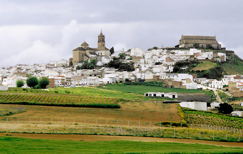 Vista panorámica de Montilla, Córdoba — zona histórica de la Aldea de Santa Cruz