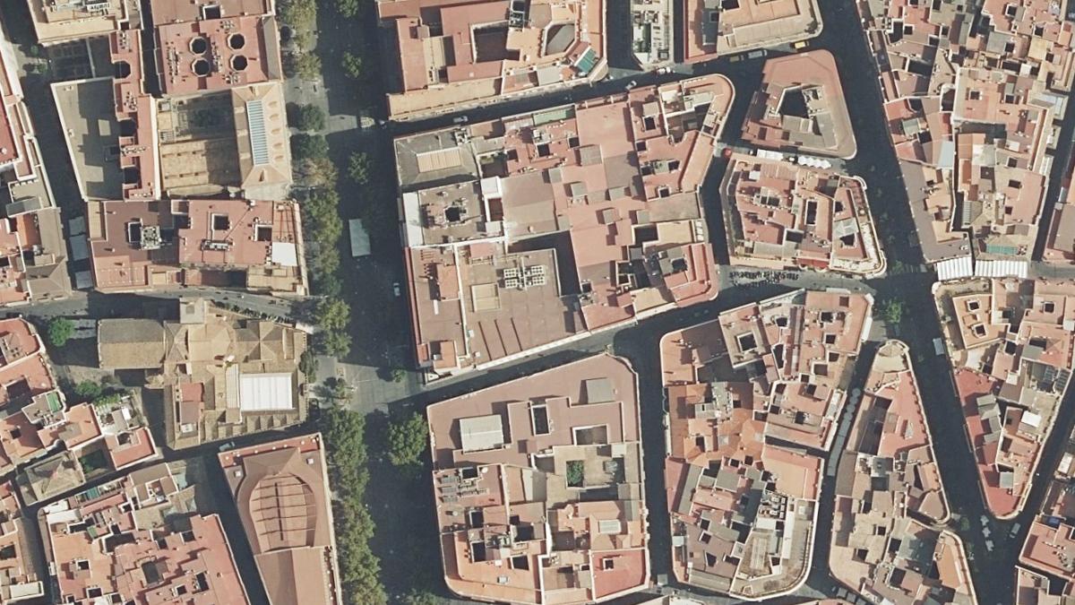Vista aérea del centro de Córdoba en el entorno de la calle Góngora, donde se encuentra la sede de la Agencia Tributaria