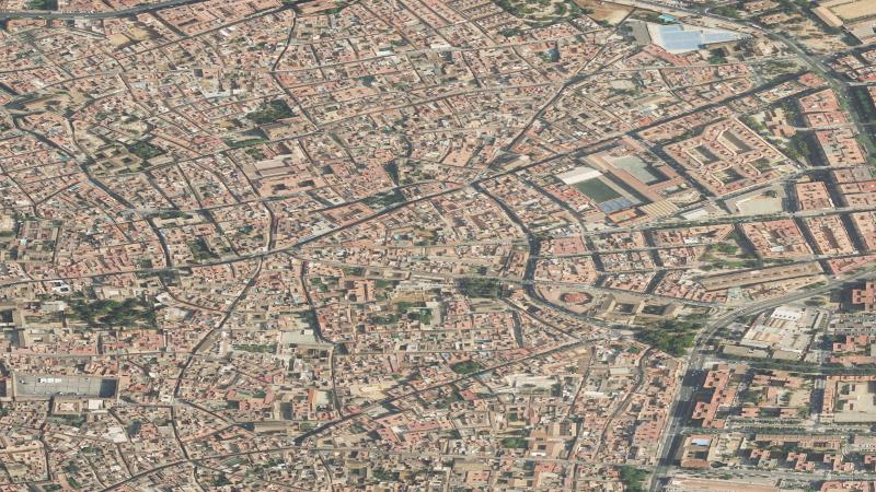 Vista aérea de la zona de la Calle Abejar en Córdoba, utilizada como imagen de referencia para la subasta