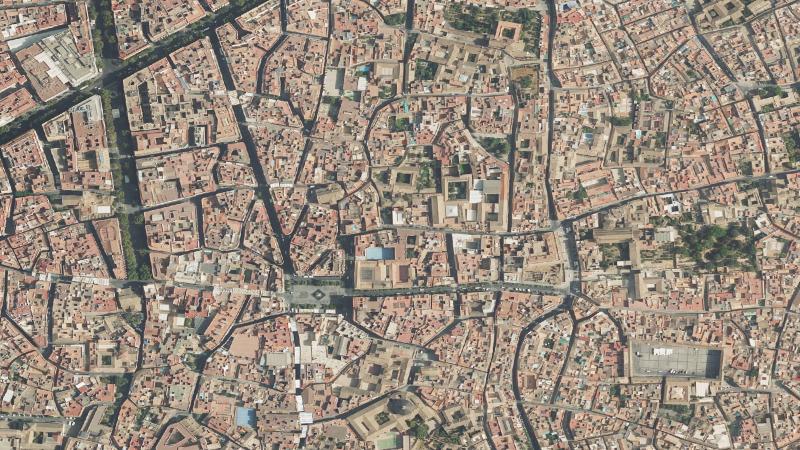Vista aérea del centro de Córdoba en torno a la Calle Alfonso XIII, utilizada como imagen de referencia para la subasta
