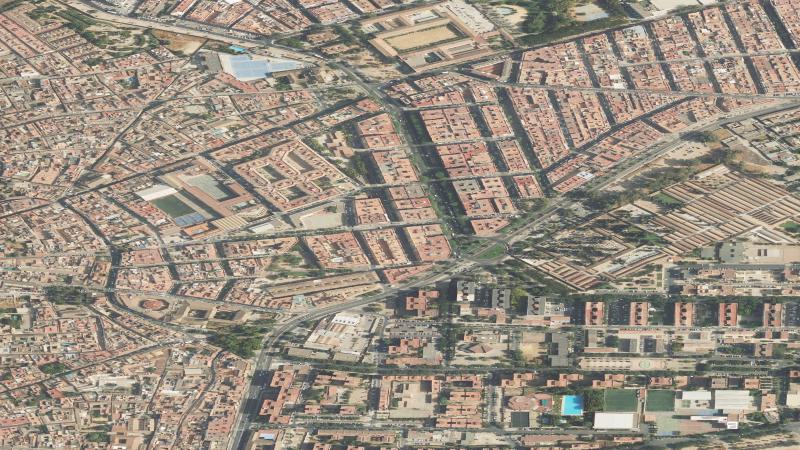 Vista aérea del entorno de la Calle Carmen López Román, Córdoba, utilizada como imagen de referencia para la subasta