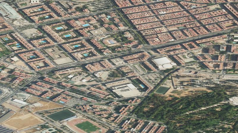 Vista aérea del entorno de la Calle Escritora Gloria Fuertes, Córdoba, utilizada como imagen de referencia para la subasta