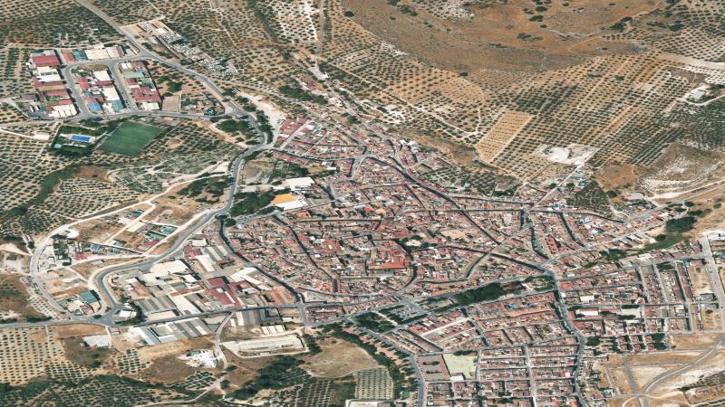 Vista aérea de Doña Mencía, Córdoba, utilizada como imagen de referencia para la subasta