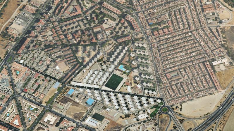Vista aérea del Sector Sur, Córdoba capital, utilizada como imagen de referencia para la subasta