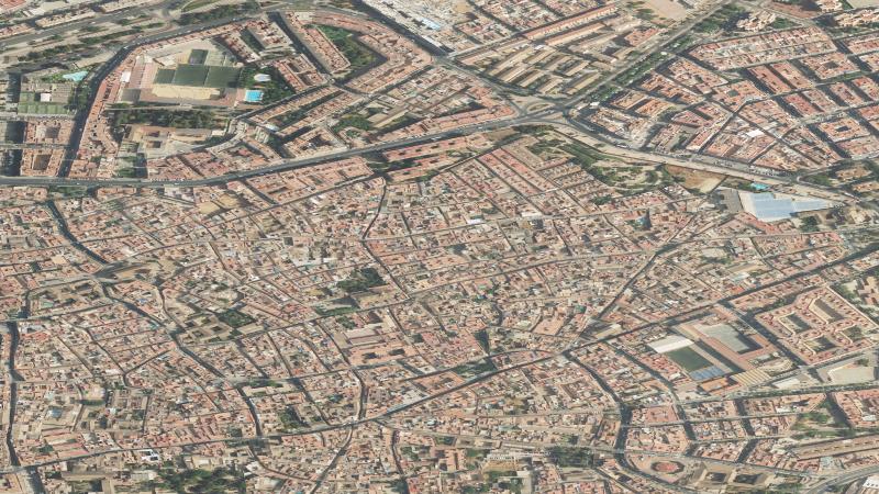 Vista aérea del entorno de la Calle Simancas, casco histórico de Córdoba, utilizada como imagen de referencia para la subasta