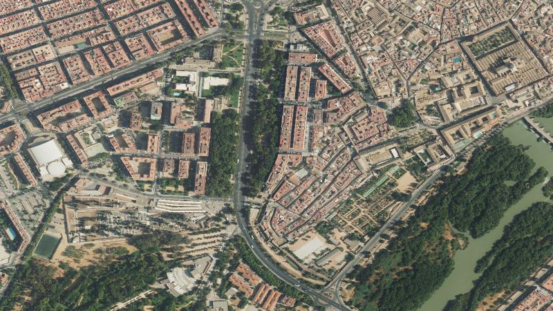 Vista aérea de la Avenida del Conde de Vallellano, Córdoba capital, utilizada como imagen de referencia para la subasta