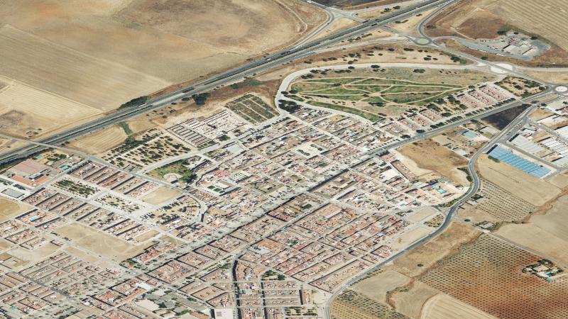 Vista aérea del entorno de La Carlota, Córdoba, utilizada como imagen de referencia para la subasta