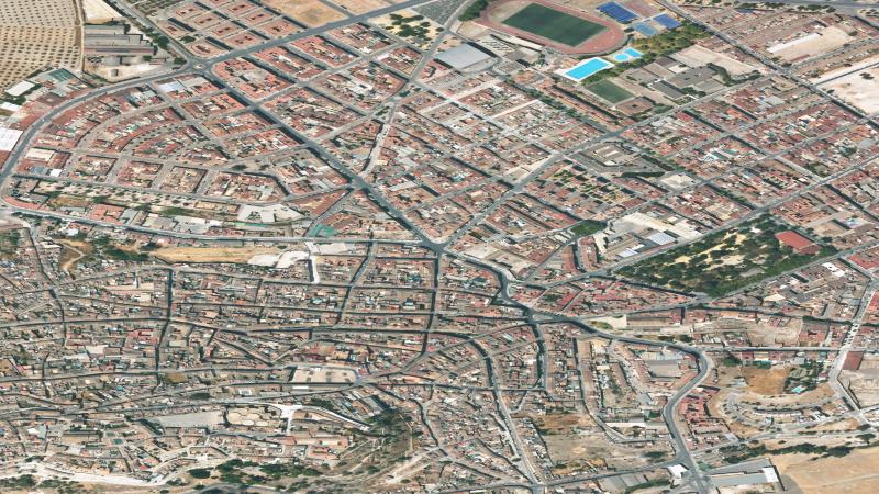 Vista aérea de Baena, Córdoba, utilizada como imagen de referencia para la subasta