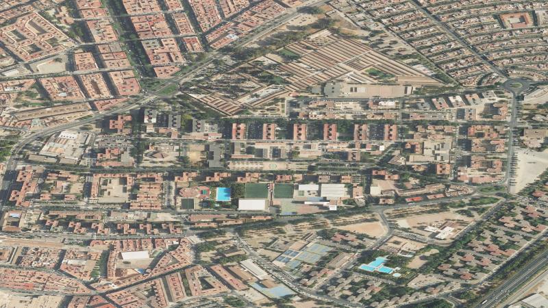 Vista aérea del entorno del Pasaje Virgen de Luna, Córdoba, utilizada como imagen de referencia para la subasta
