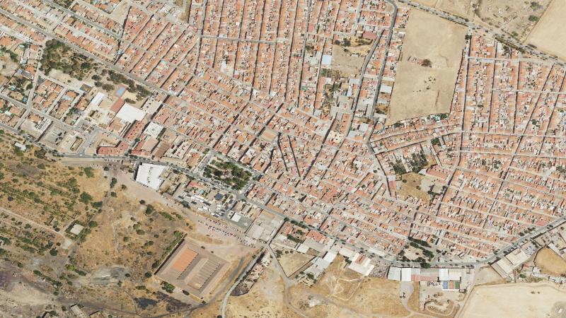 Vista aérea de Peñarroya-Pueblonuevo, Córdoba, utilizada como imagen de referencia para la subasta