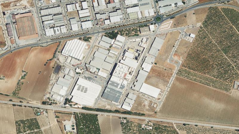 Vista aérea del Polígono Industrial Matachel, Palma del Río (Córdoba), utilizada como imagen de referencia para la subasta